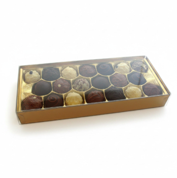 Verpackung für 20 Pralinen gold